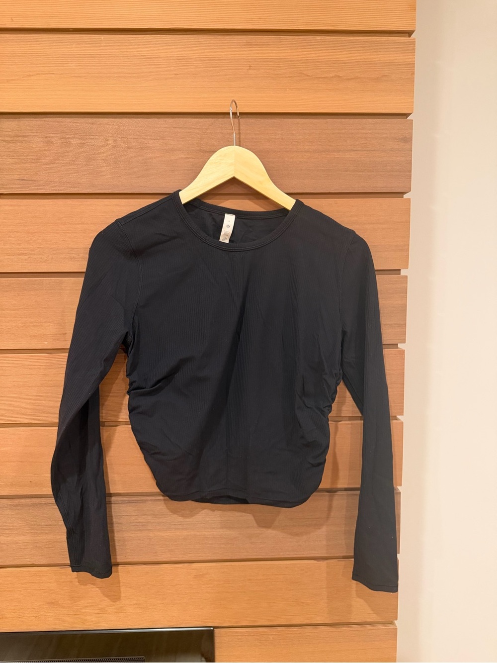 lululemon athletica Black Ribbed Long-Sleeve Crew Top
